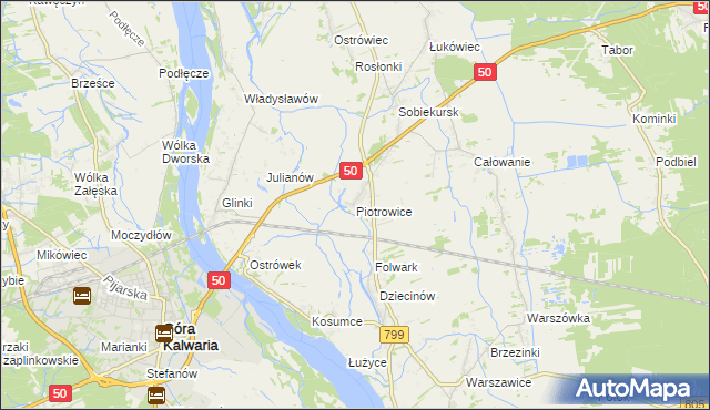 mapa Piotrowice gmina Karczew, Piotrowice gmina Karczew na mapie Targeo