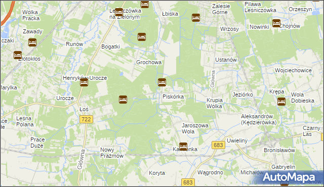 mapa Piskórka, Piskórka na mapie Targeo