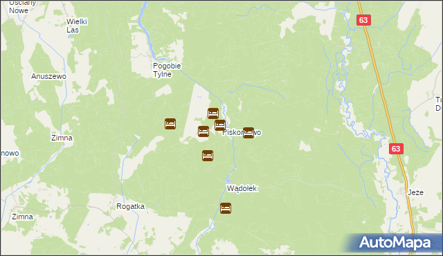 mapa Piskorzewo, Piskorzewo na mapie Targeo