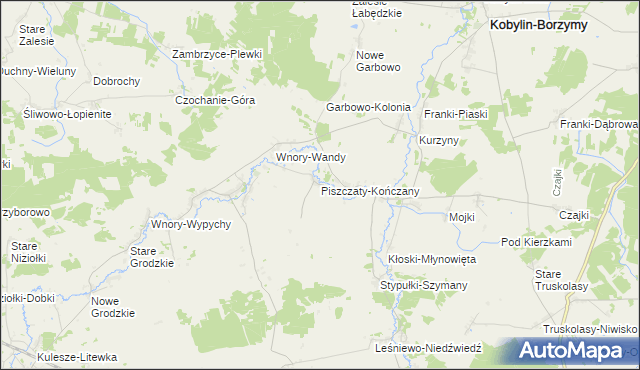 mapa Piszczaty-Kończany, Piszczaty-Kończany na mapie Targeo