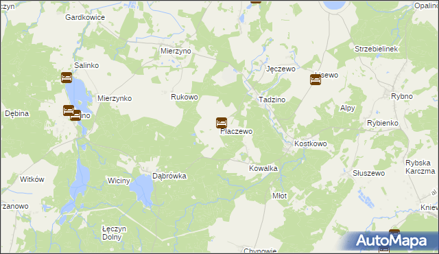 mapa Płaczewo gmina Gniewino, Płaczewo gmina Gniewino na mapie Targeo