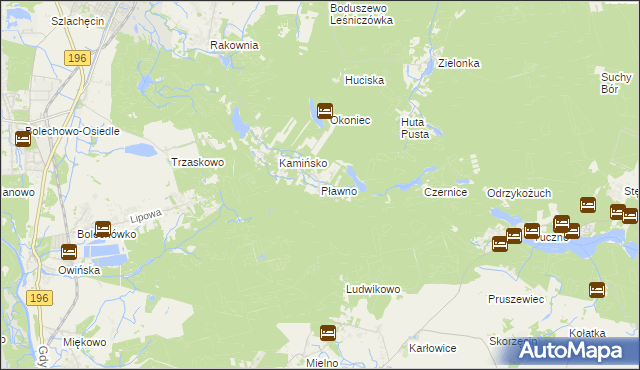 mapa Pławno gmina Murowana Goślina, Pławno gmina Murowana Goślina na mapie Targeo