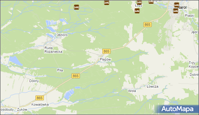 mapa Płazów, Płazów na mapie Targeo