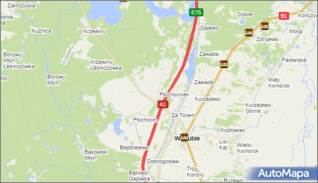 mapa Płochocinek, Płochocinek na mapie Targeo