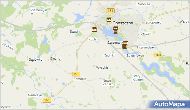 mapa Płoki gmina Choszczno, Płoki gmina Choszczno na mapie Targeo