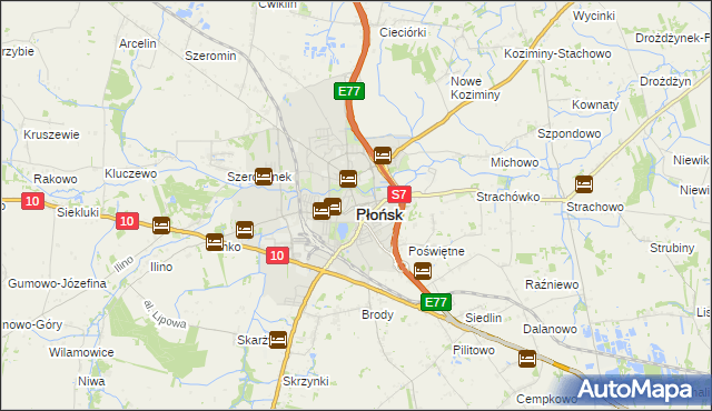 mapa Płońsk, Płońsk na mapie Targeo