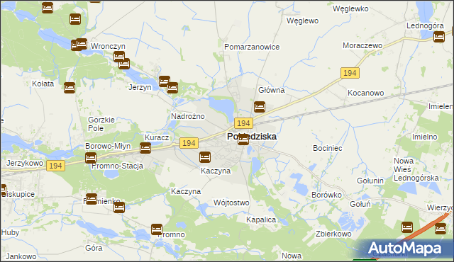 mapa Pobiedziska, Pobiedziska na mapie Targeo