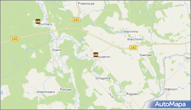 mapa Poczernin gmina Stargard, Poczernin gmina Stargard na mapie Targeo