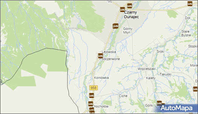 mapa Podczerwone, Podczerwone na mapie Targeo