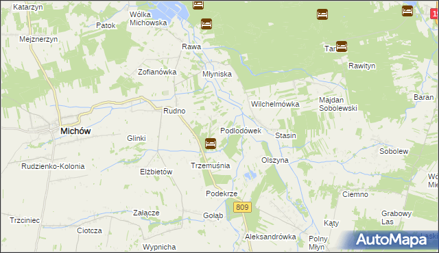 mapa Podlodówek, Podlodówek na mapie Targeo