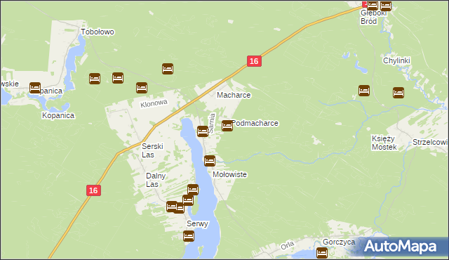 mapa Podmacharce Gajówka, Podmacharce Gajówka na mapie Targeo