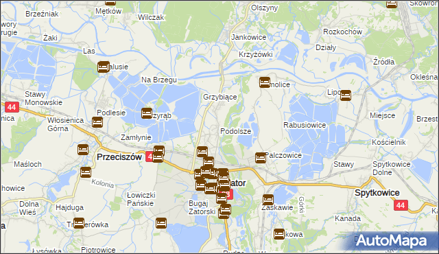 mapa Podolsze, Podolsze na mapie Targeo