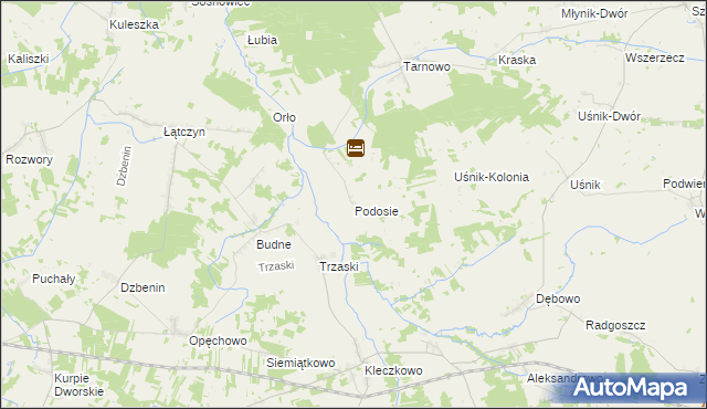 mapa Podosie gmina Miastkowo, Podosie gmina Miastkowo na mapie Targeo