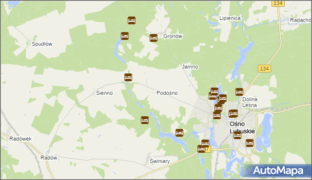 mapa Podośno, Podośno na mapie Targeo