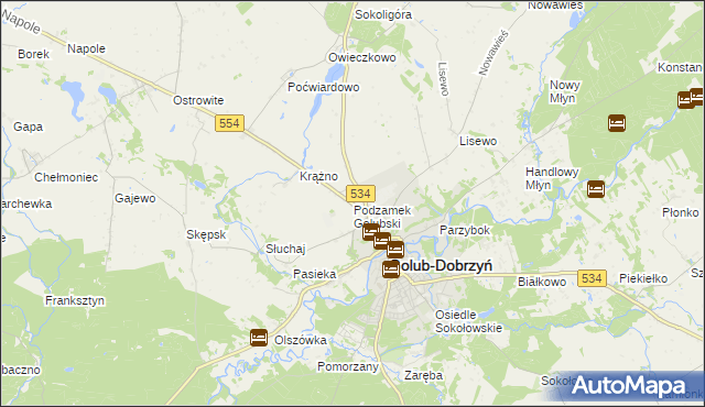 mapa Podzamek Golubski, Podzamek Golubski na mapie Targeo