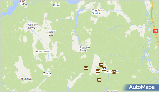 mapa Pogobie Tylne, Pogobie Tylne na mapie Targeo