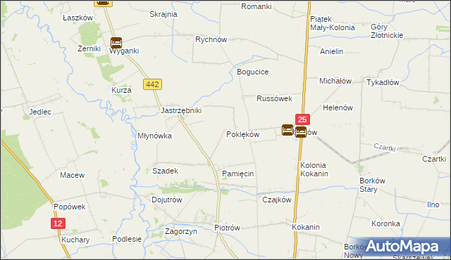 mapa Poklęków, Poklęków na mapie Targeo