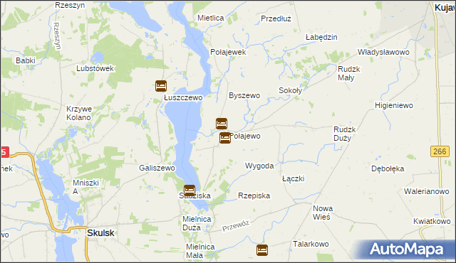 mapa Połajewo gmina Piotrków Kujawski, Połajewo gmina Piotrków Kujawski na mapie Targeo