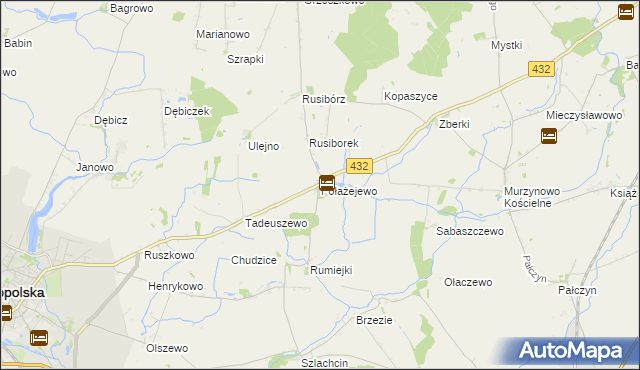 mapa Połażejewo, Połażejewo na mapie Targeo