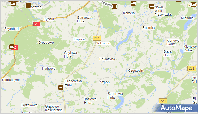 mapa Połęczyno, Połęczyno na mapie Targeo