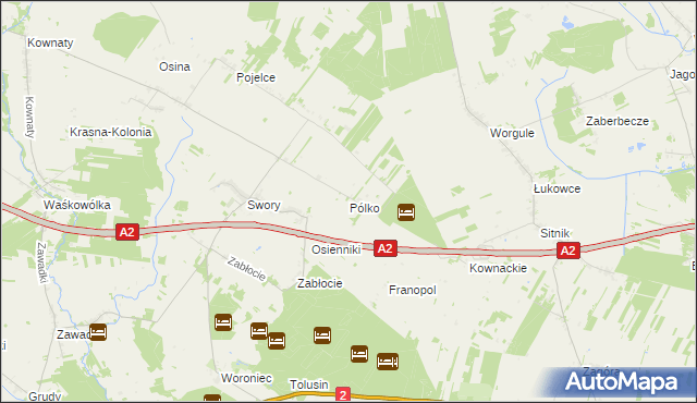 mapa Pólko gmina Biała Podlaska, Pólko gmina Biała Podlaska na mapie Targeo