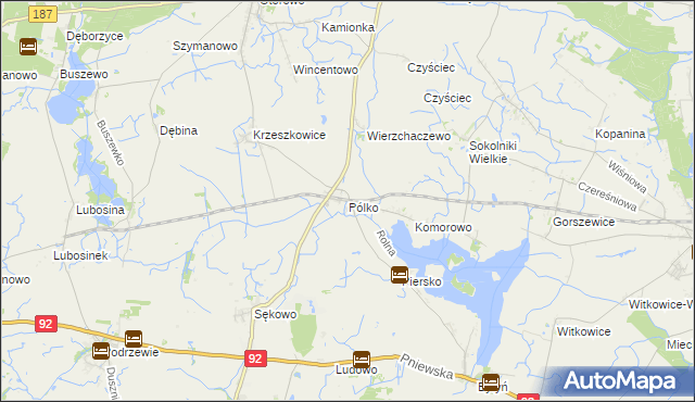 mapa Pólko gmina Kaźmierz, Pólko gmina Kaźmierz na mapie Targeo