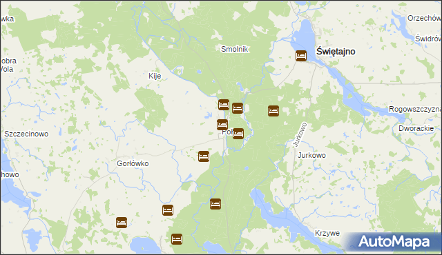 mapa Połom gmina Świętajno, Połom gmina Świętajno na mapie Targeo