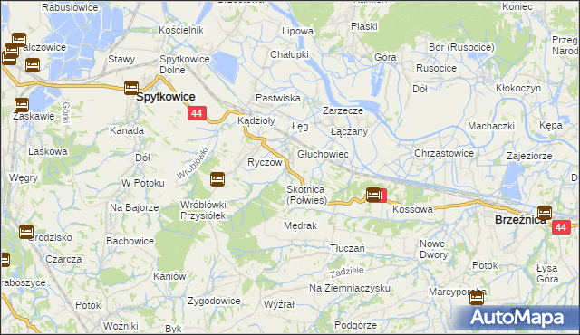 mapa Półwieś gmina Spytkowice, Półwieś gmina Spytkowice na mapie Targeo