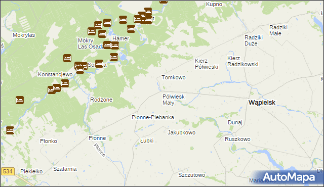 mapa Półwiesk Mały, Półwiesk Mały na mapie Targeo