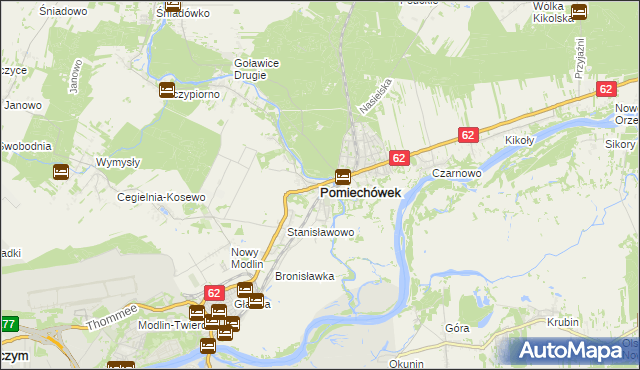 mapa Pomiechówek, Pomiechówek na mapie Targeo