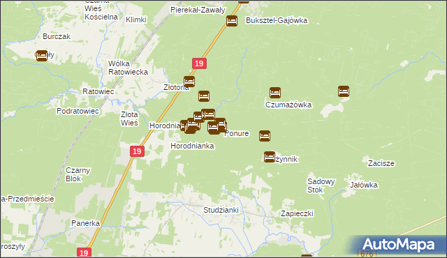 mapa Ponure, Ponure na mapie Targeo