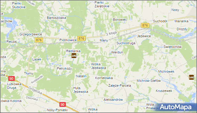 mapa Popielarze gmina Tarczyn, Popielarze gmina Tarczyn na mapie Targeo