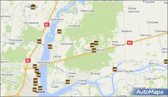 mapa Popowo-Letnisko, Popowo-Letnisko na mapie Targeo