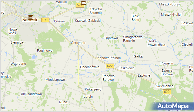 mapa Popowo-Północ, Popowo-Północ na mapie Targeo