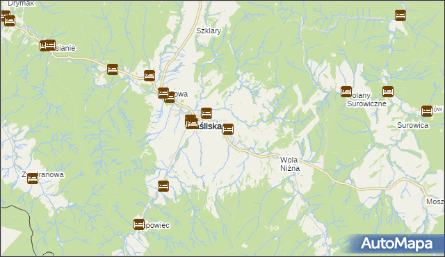 mapa Posada Jaśliska, Posada Jaśliska na mapie Targeo