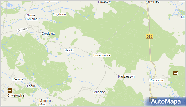 mapa Posadowice, Posadowice na mapie Targeo
