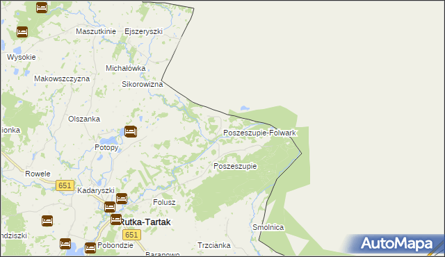 mapa Poszeszupie-Folwark, Poszeszupie-Folwark na mapie Targeo