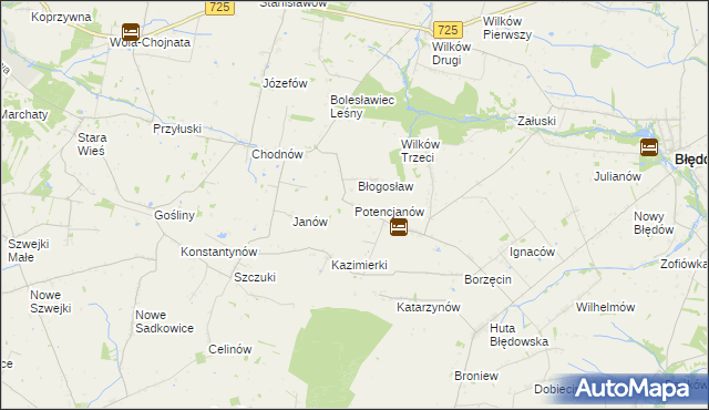 mapa Potencjanów, Potencjanów na mapie Targeo