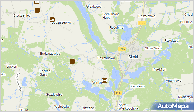 mapa Potrzanowo, Potrzanowo na mapie Targeo