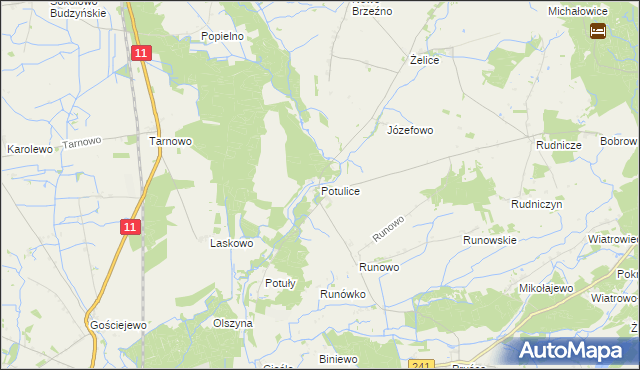 mapa Potulice gmina Wągrowiec, Potulice gmina Wągrowiec na mapie Targeo