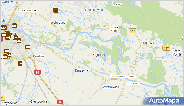 mapa Prędocin gmina Skarbimierz, Prędocin gmina Skarbimierz na mapie Targeo