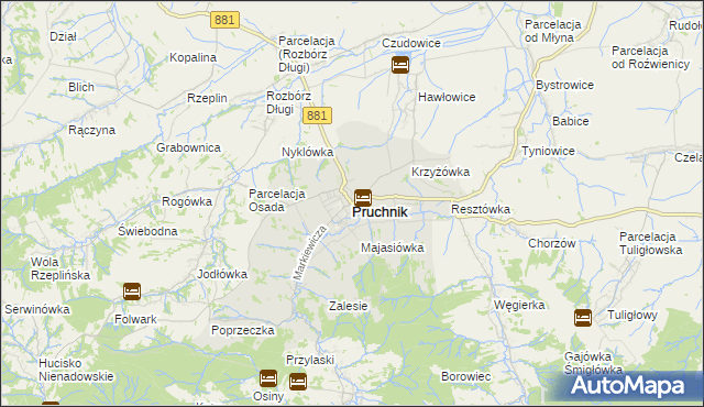 mapa Pruchnik powiat jarosławski, Pruchnik powiat jarosławski na mapie Targeo