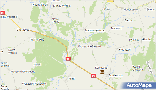 mapa Pruszanka-Baranki, Pruszanka-Baranki na mapie Targeo