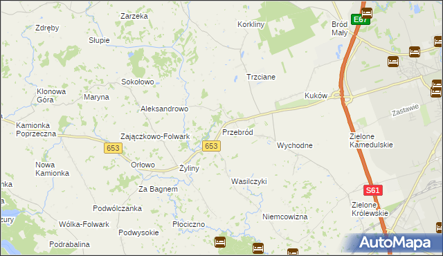 mapa Przebród, Przebród na mapie Targeo