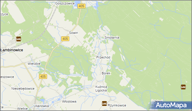 mapa Przechód gmina Korfantów, Przechód gmina Korfantów na mapie Targeo