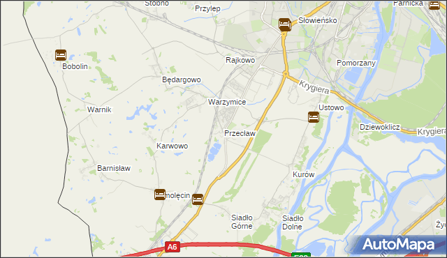 mapa Przecław gmina Kołbaskowo, Przecław gmina Kołbaskowo na mapie Targeo