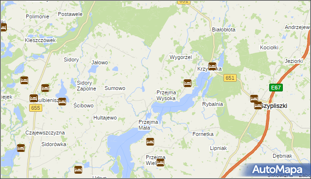 mapa Przejma Wysoka, Przejma Wysoka na mapie Targeo