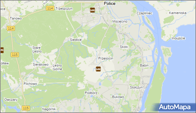 mapa Przęsocin, Przęsocin na mapie Targeo