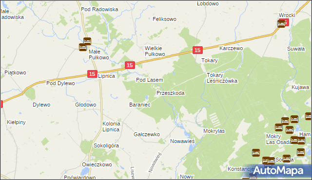 mapa Przeszkoda gmina Golub-Dobrzyń, Przeszkoda gmina Golub-Dobrzyń na mapie Targeo