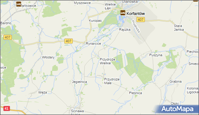 mapa Przydroże Wielkie, Przydroże Wielkie na mapie Targeo